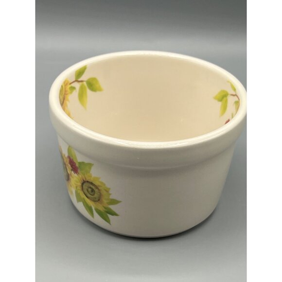Pfaltzgraff Rooster Meadow 4" Stoneware Bowl With Sunflower & Floral Design Rare - Picture 6 of 9